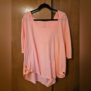 Peach hooded exercise top
